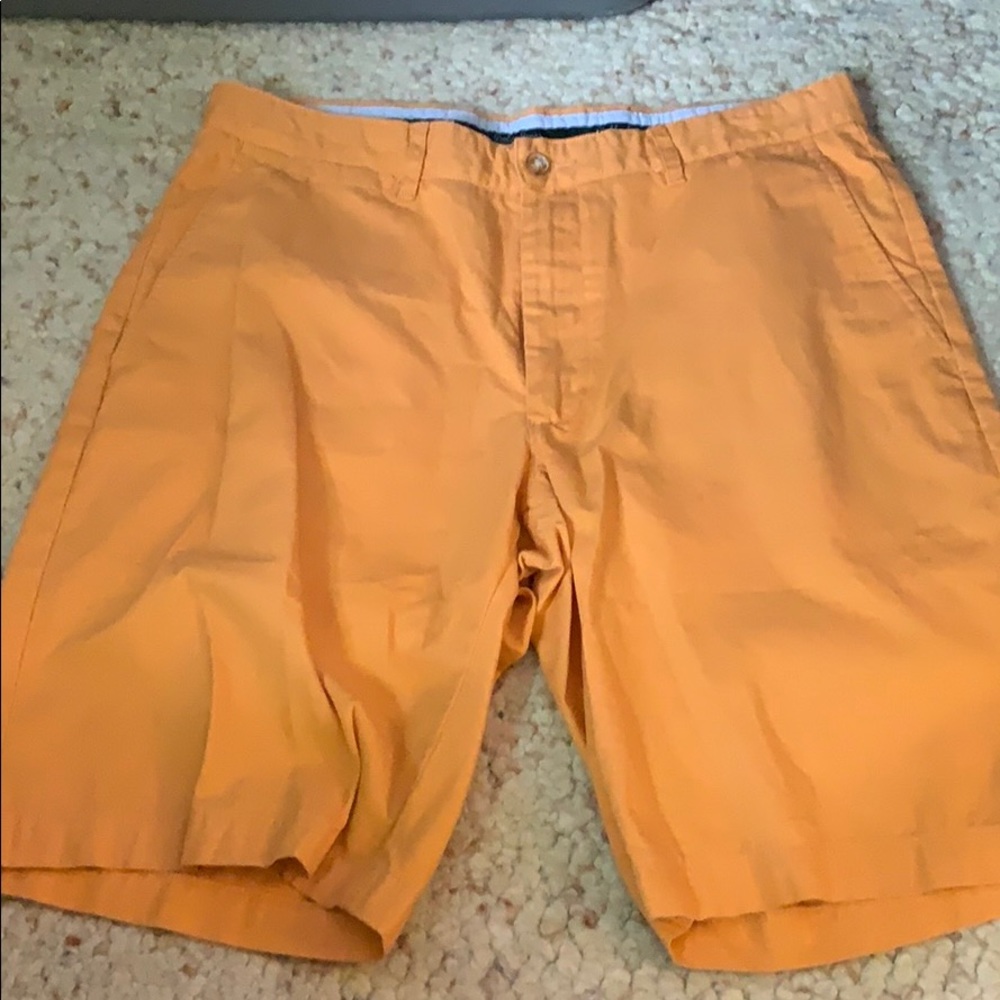 Orange Flat Front Shorts
